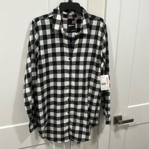 Marmot black and white flannel size XL button up shirt NWT
